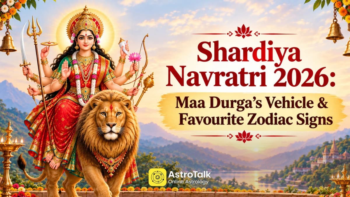 Shardiya Navratri 2026: Maa Durga’s Vehicle & Favourite Zodiac Signs