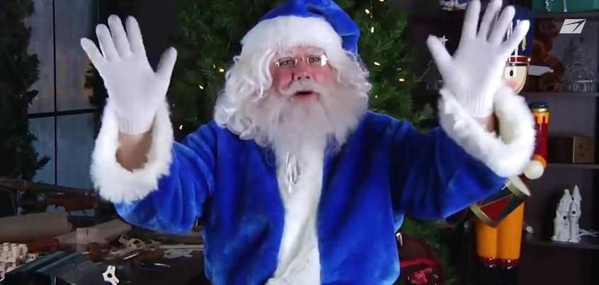 Santa In blue dress
