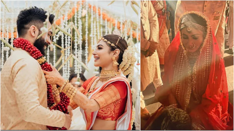 What is ‘Temple Jewellery’ that Mouni Roy wore at her wedding?